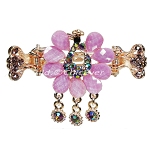 Haargreifer Pfau Haarspange Haarkneifer Haarklammer Metall & Strass lila violett gold 4973a